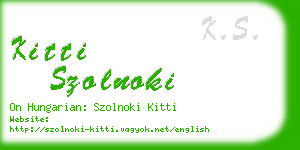 kitti szolnoki business card